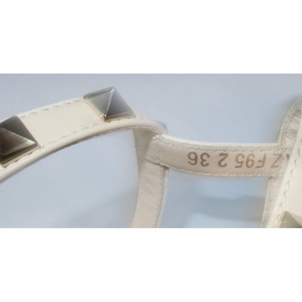 Valentino Garavani Rockstud Torchon 95 Espadrille Wedge Sandals Ivory 36 US 6